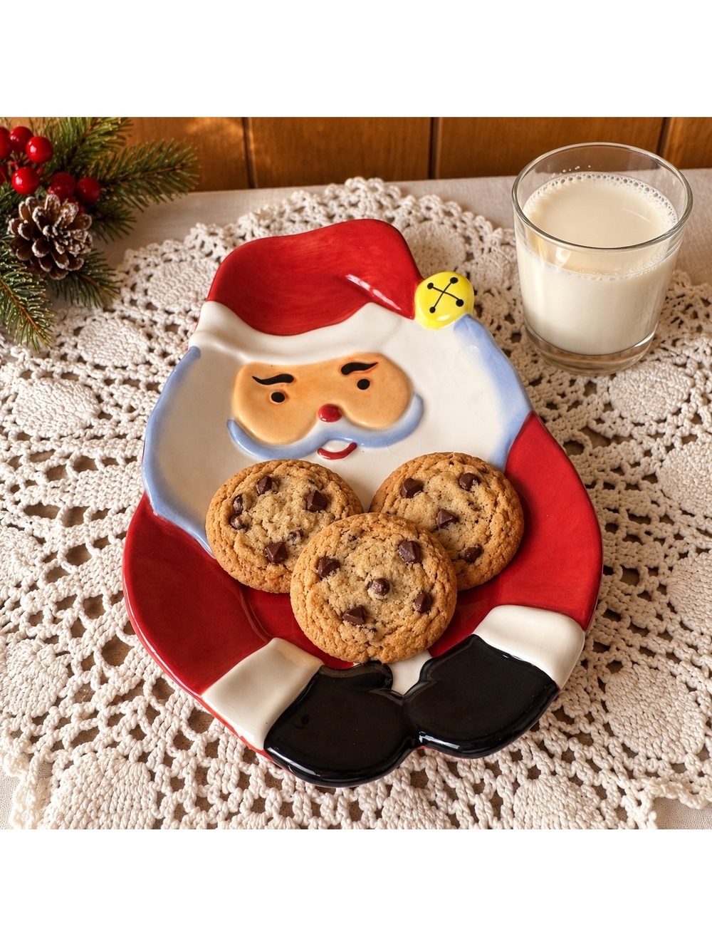 Santa Cookie Plate TableTops Gallery Cookies for Santa Christmas Serving Tray